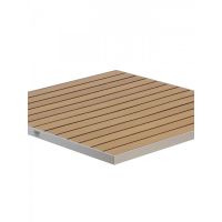 Faux Teak Outdoor Table - Silver Frame/Faux Teak