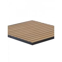 Faux Teak Outdoor Table - Black Frame/Faux Teak