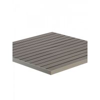 Faux Teak Outdoor Table - Gray Frame/Gray Faux Teak