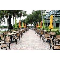 Group of Outdoor Table Tops - Black Frame/Natural Faux Teak