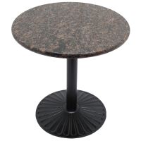 Round Granite Table - Tan/Brown