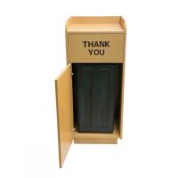 Trash Receptacle - Natural (door open to show liner loaded inside)