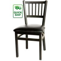 SL2090 Metal Frame Chair - Black vinyl