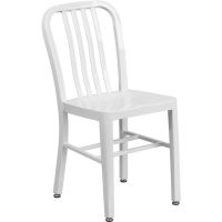 Large metal indoor outdoor chair - white