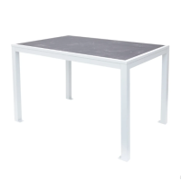 Surf Laminate Inlay Table - White Frame - Pietro Marble Inlay