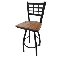 Windowpane Swivel Barstool - Walnut Seat