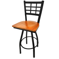 Windowpane Swivel Barstool - Cherry Wood Seat
