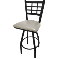 Windowpane Swivel Barstool - Dove Gray Vinyl Seat