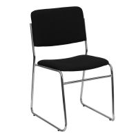 Hercules XU-8700 Stack Chair - Black Fabric/Chrome Frame