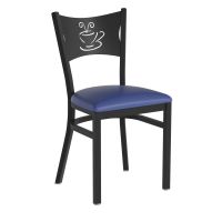 Coffee Back Metal Frame Chair