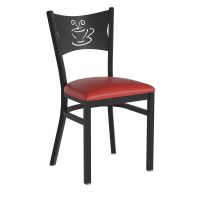 Coffee Back Metal Frame Chair