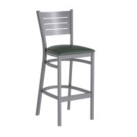 Slatback Metal Frame Barstool - Green Vinyl Seat