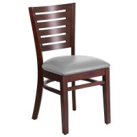 Darby Wood Frame Chair - Walnut w/Gray Vinyl Seat