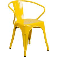 Yellow metal powder coated arm chair