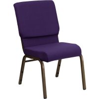 Hercules 18.5" Banquet Chair - Purple Fabric w/ Goldvein Frame