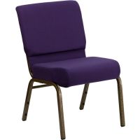 Hercules 21" Banquet Chair - Purple Fabric w/ Goldvein Frame