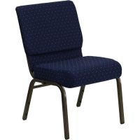 Hercules 21" Banquet Chair - Navy Dot Fabric w/ Goldvein Frame