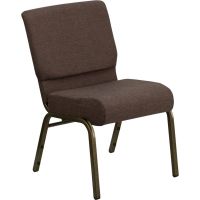 Hercules 21" Banquet Chair - Brown Fabric w/ Goldvein Frame