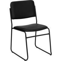 Hercules XU-8700 Stack Chair - Black Vinyl/Black Frame