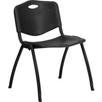 Hercules Stack Chair - Black w/ Black Frame