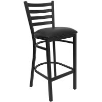 Laminate Table Set - Black Vinyl Barstools