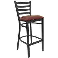 Laminate Table Set - Burgundy Vinyl Barstools