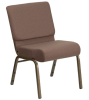 Hercules 21" Banquet Chair - Brown Dot Fabric/Goldvein Frame