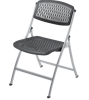 One Series Folding Chair - Silver Frame Black Seat