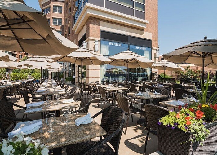 Granite outdoor restaurant tables