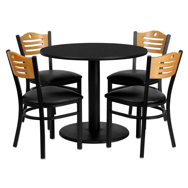 Laminate Table Set 36 Round Dining, What Height Chairs For 36 Table