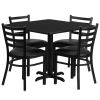Laminate Table Set - Black Table w/ Black Vinyl Ladderback Chair